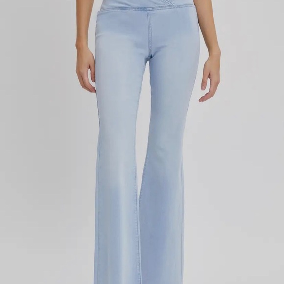 Cello High Rise Flare Jeans with Wide Waistband - Picture 2 of 5